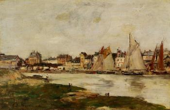 尤金 佈丹 View of the Port of Trouville, High Tide